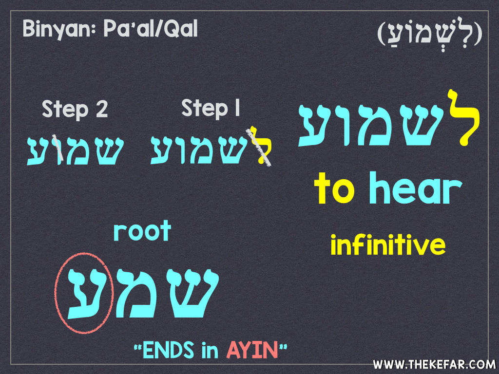 Hebrew Verb Conjugation Chart